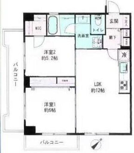 2LDK 間取り