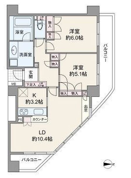 2LDK 間取り