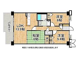 ヴィルヌーブ大津膳所 3LDKの間取図画像