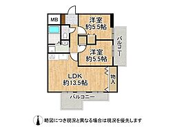 ディオ・フェルティ淀・桂川 2LDKの間取図画像