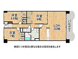 ネオハイツ皇子が丘 3LDKの間取図画像