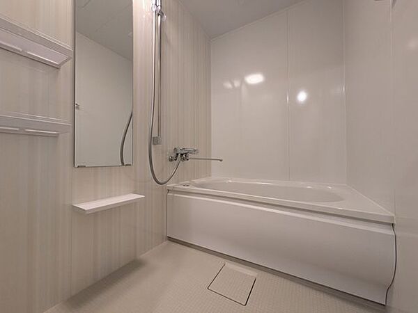 広々としたバスルームで、心地よいリラックスタイムを楽しめます。快適な空間で、日々の疲れを癒す贅沢な時間を提供します。