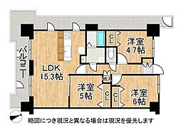 グローバル堅田2 3LDKの間取図画像