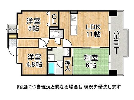 3LDKの間取りは、家族の成長に合わせて柔軟に対応できる設計です。快適な居住空間を提供します。
