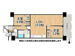パークテラス北花山 2LDKの間取図画像