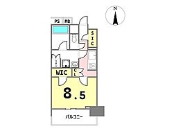 オープンレジデンシア名古屋FRONT 1Kの間取り