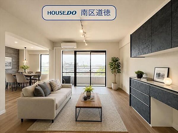 19.9帖の広々LDK！開放感のある空間♪※実際の写真に家具や調度品をCG合成したものです。（家具等は販売に含まれておりません）