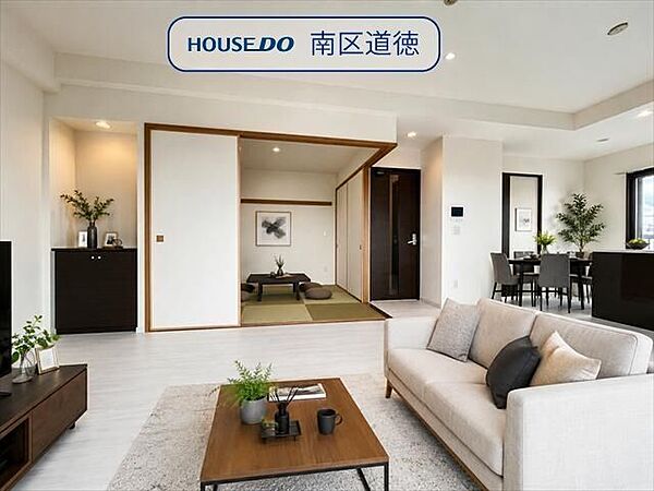 16.5帖広々LDK♪※実際の写真に家具や調度品をCG合成したものです。（家具等は販売に含まれておりません）