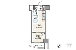 ルフォンリブレ赤羽 1DKの間取り