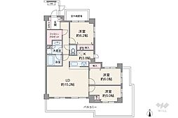 リリーベル王子神谷サーモス 3LDKの間取り