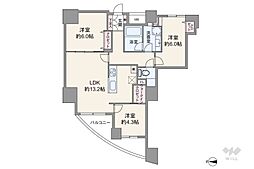ドリームタワーキュアレジデンス 3LDKの間取図画像