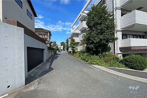 敷地西側の前面道路
