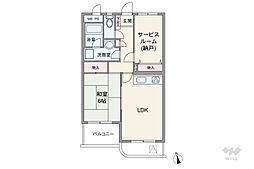 日神パレステージ志茂 1SLDKの間取り