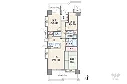 川口第3ローヤルコーポ 3LDKの間取図画像