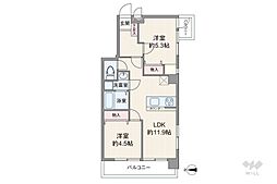 マンション初穂赤羽 2LDKの間取図画像