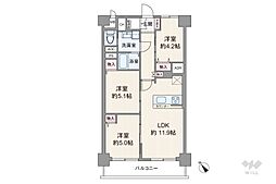 川口ハイツ 3LDKの間取図画像