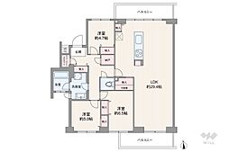 ペガサスマンション浮間公園 3LDKの間取図画像