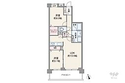 日神パレステージ東武練馬台東館 2LDKの間取図画像