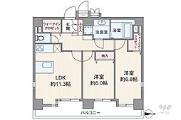 ダイナシティ田端 2LDKの間取図画像