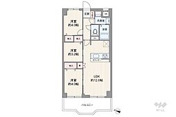 洋伸小豆沢公園マンション 3LDKの間取図画像