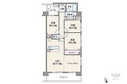 デュオコート川口元郷 3LDKの間取図画像