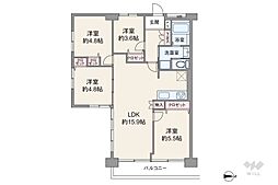 中銀城北パークマンシオン 4LDKの間取図画像