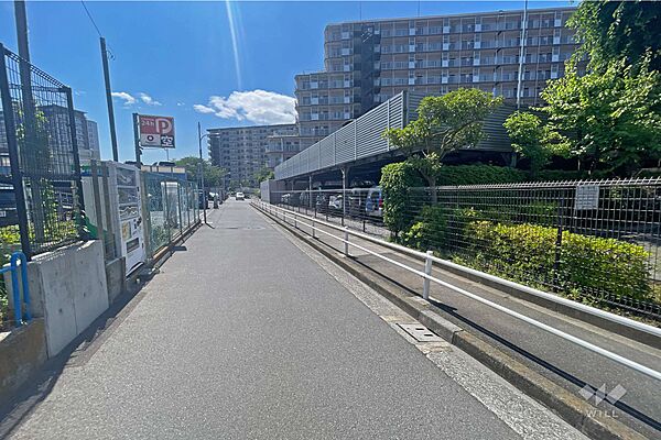 敷地の北側前面道路（西側から）