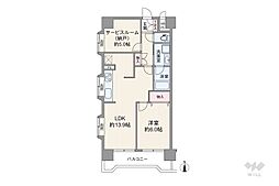 キャニオンビュー光ヶ丘 1SLDKの間取図画像