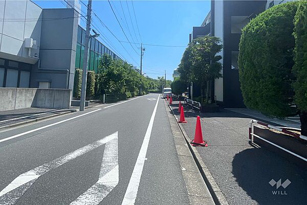 敷地の北側前面道路（西側から）