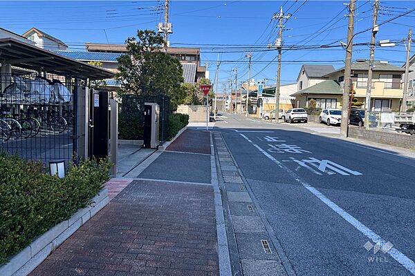 敷地東側の前面道路