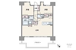 ライオンズ川口並木グランゲート 2LDKの間取図画像