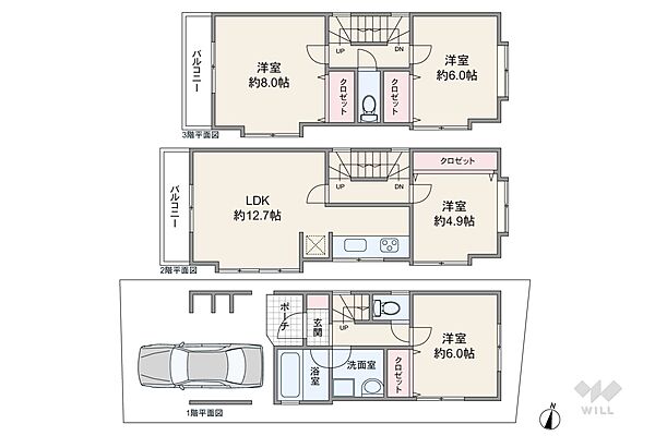 間取りは延床面積91.14平米の4LDK。