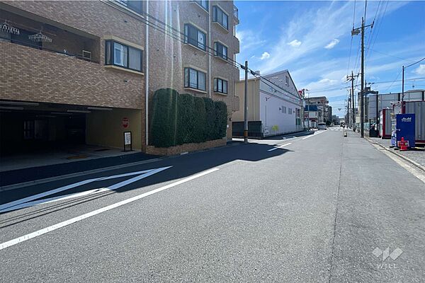 敷地の西側前面道路（北側から）