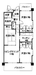ダイアパレス道三町 3LDKの間取図画像
