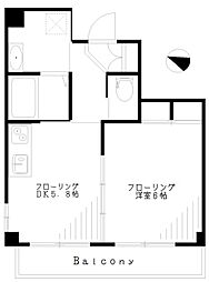 グレース桃井 1階1DKの間取り