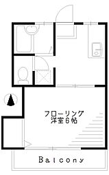 メゾンラメールIII 1階1Kの間取り