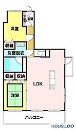 キャッスル土浦 2LDKの間取図画像