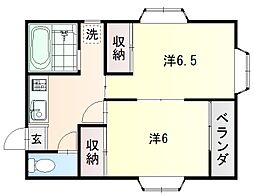 グリーンハイム 2Kの間取図画像