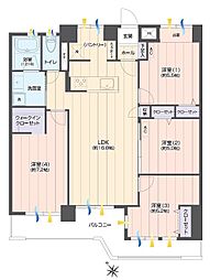 野庭団地604−3号棟 4LDKの間取り