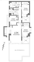 コスモ井土ヶ谷グランヒルズ 3LDKの間取図画像