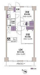 ライオンズマンション天神橋 2LDKの間取図画像