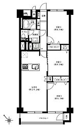 上星川団地2号棟 3LDKの間取図画像
