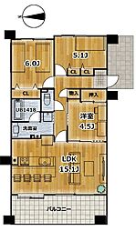 クリオ磯子弐番館 3LDKの間取図画像