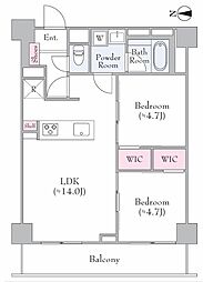 尻手駅前ビル 2LDKの間取図画像