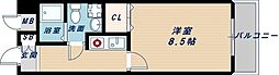 第2クリスタルハイム新大阪 1Kの間取図画像
