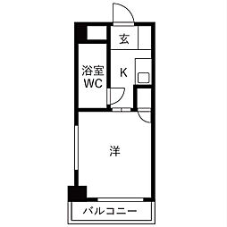 クレイン新大阪 ワンルームの間取図画像