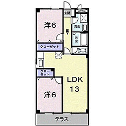 ハイム貴 2LDKの間取図画像