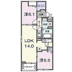 ベルフローラ 2LDKの間取図画像