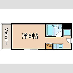 ヴィラサンローズ ワンルームの間取図画像