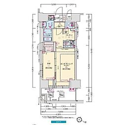 プレサンス神戸セレスティア 1LDKの間取図画像